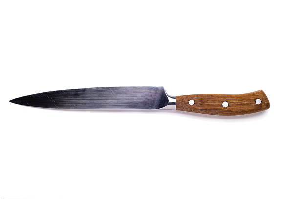 istock kitchen knife with a wooden handle on a white background. 2209923854