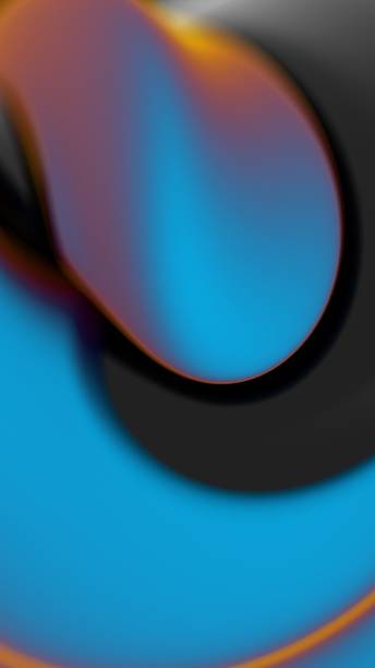 Fluid swirl of black, orange, and blue gradient forms a modern wave pattern, blending illusions, synergy, and technology into an abstract, futuristic design.