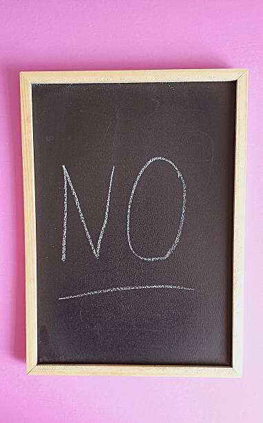 istock The word No is written in chalk on the blackboard. 2209936243