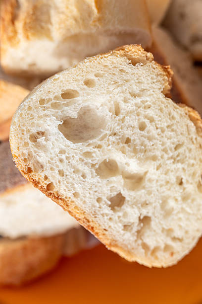 slice of bread closeup texture detail bakery bread detail crumb shot