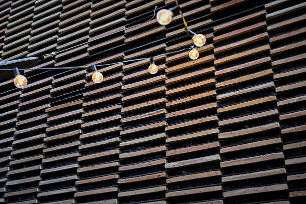 Close up of a wall with lights