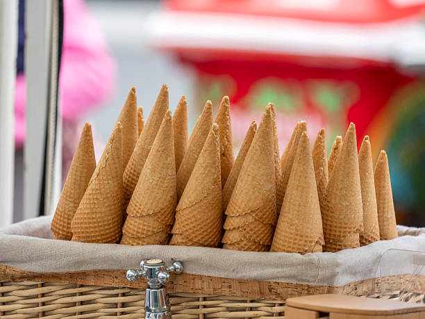 istock Ice cream cones at the market 2209968036