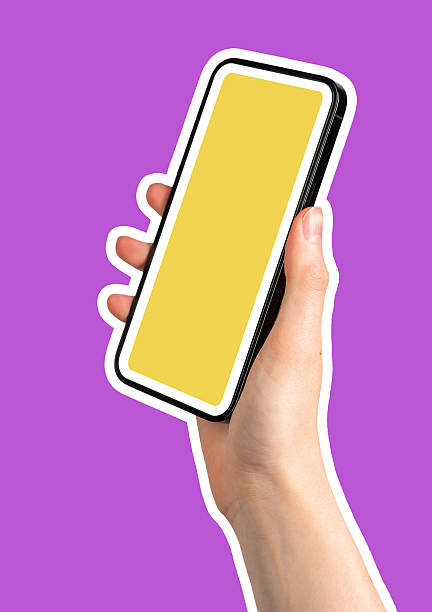 istock Phone in hand. Woman holding smart device with screen showing modern digital communication, social 2209980083