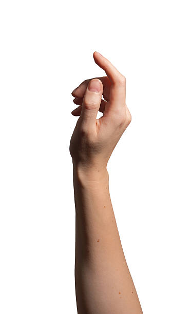 istock Hand with finger pointing. Female arm showing gesture to click, touch, tap, select or choose target. 2209980098