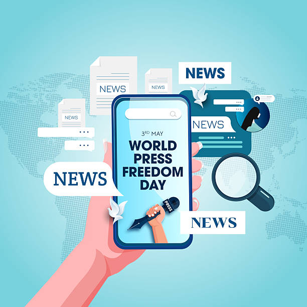 World press freedom day concept vector illustration. World Press Freedom Day or World Press Day to raise awareness of the importance of freedom of the press. World press freedom day concept vector illustration. World Press Freedom Day or World Press Day to raise awareness of the importance of freedom of the press. End Impunity for Crimes against Journalism stock illustration anchor free pic stock illustrations