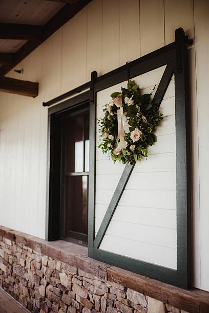 Window Rustic Wall Closeup Rich Red Floral Contrast Scene