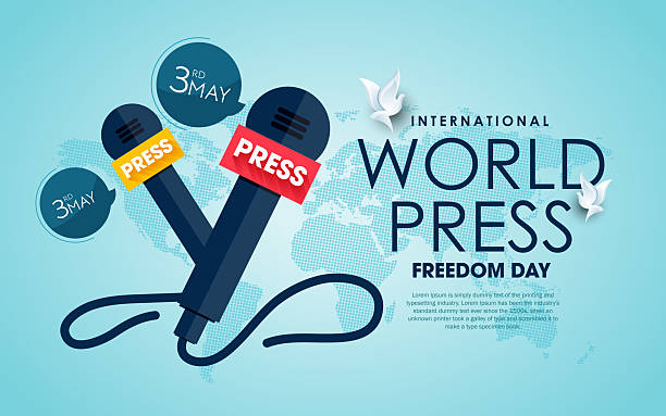 World Press Freedom day. Holiday concept. World Press Freedom day. Holiday concept. perfect for blue Background Template, placard, Banners, Cards, Posters design template, Classic Social Media Post with text inscription. stock illustration anchor free pic stock illustrations