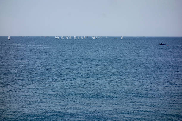 A distant view of the ocean from Hayama Marina under the scorching sun of midsummer in August