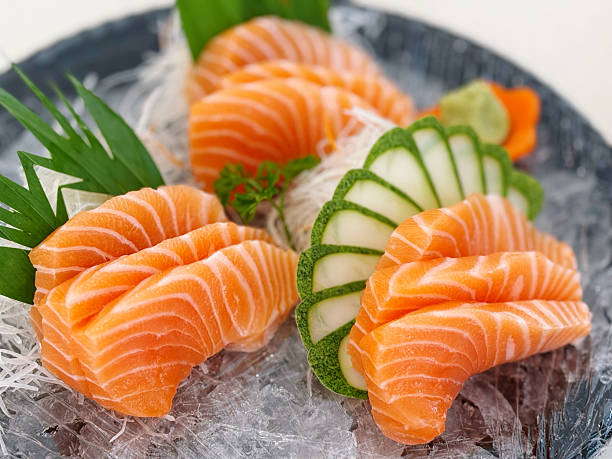 istock Salmon Sashimi - Japanese food style, selective focus point 2210014080