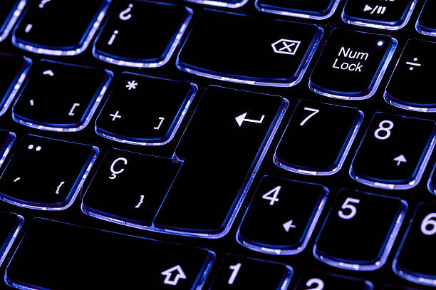istock Closeup of a keyboard back lit 2210018195