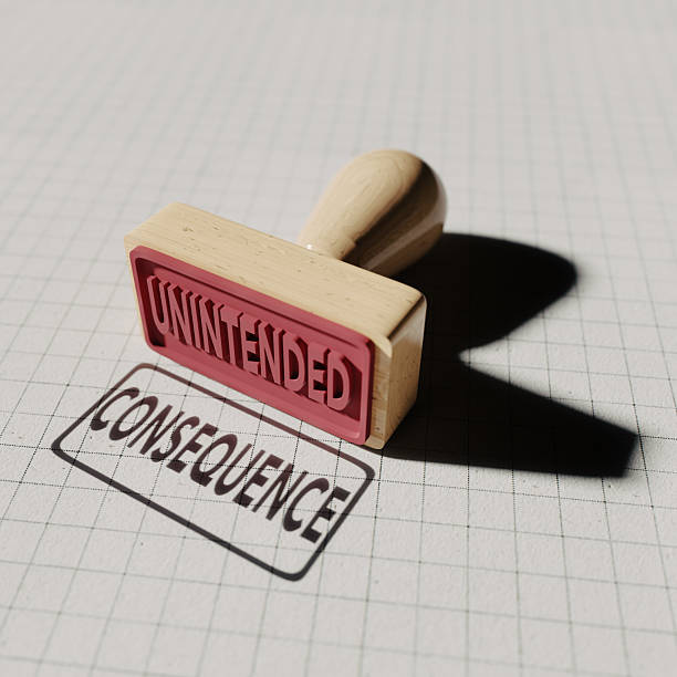 CGI Stamp Showing Unintended Consequence stock photo