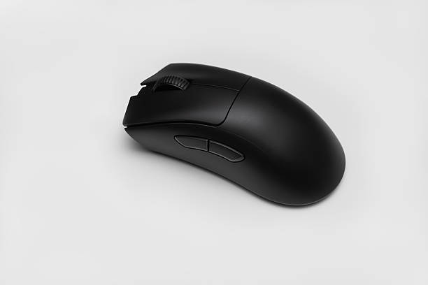 istock A stylish black wireless mouse showcased on a clean white surface. Concepts in computer hardware and technology 2210022976