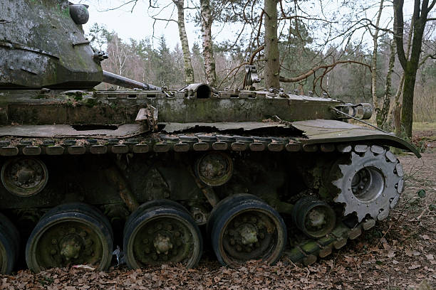 Remains of a tank from the second World War in a forest in Western Germany