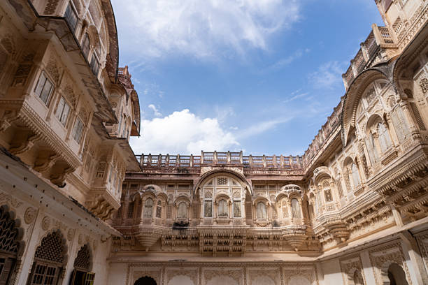 Fragment of Majestic Mehrangarh Fort located in Jodhpur, Rajasthan, is one of the largest forts in India. Built around 1460 by Rao Jodha (Mandore Ruler King)