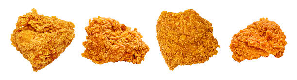 istock Sets of fried chicken chest piece isolated on white background. 2210033657
