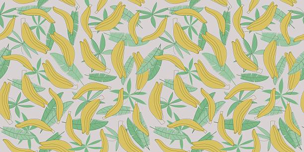 istock Fruits, food, bananas. Seamless pattern, color vector background. Palm tropical leaves, nature. Drawing, doodle. 2210043240