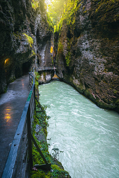 istock Famous hiking pathway with Aare river in the Aare gorge 2210052302