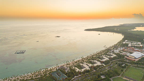 istock Aerial view of a sunrise over Bavaro Beach 2210055009