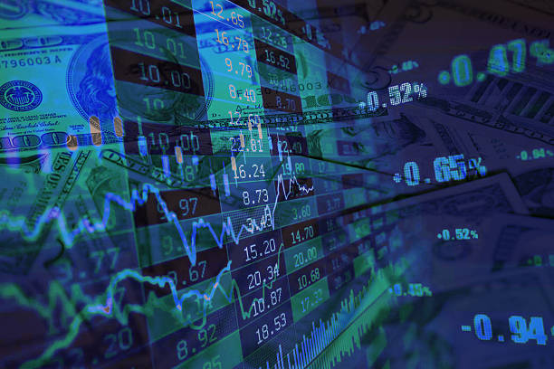 istock Benjamin Franklin face on USD dollar banknote with red decreasing stock market graph chart for symbol of economic recession crisis concept 2210068775