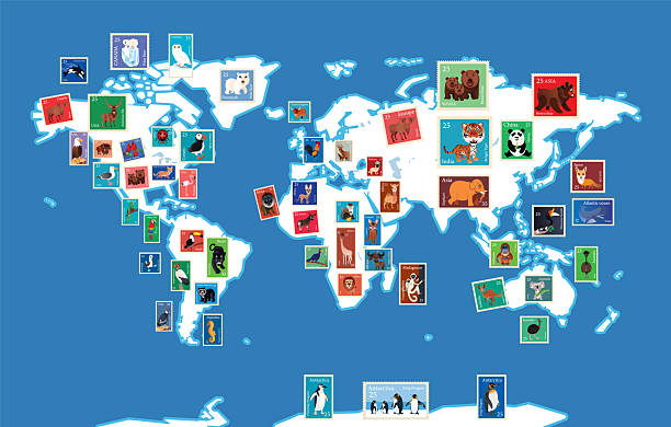 Vector A World of Animals in Stamps ://legacy.lib.utexas.edu/maps/world_maps/world_physical_2015.pdf