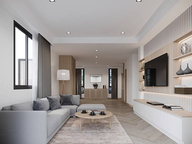 istock modern living room interior design, 3d rendering 2210080386