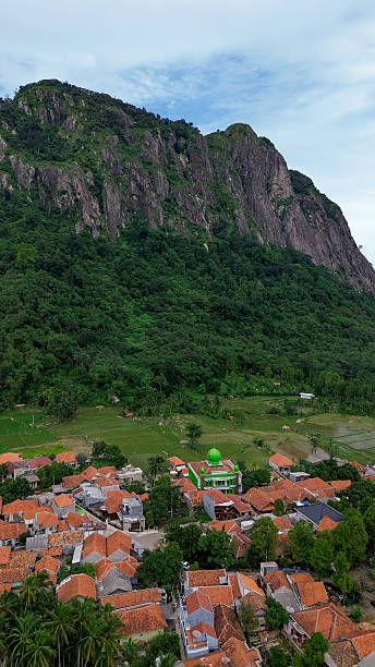 istock Aerial View of Mount Parang and Traditional Village in West Java, Indonesia 2210082037