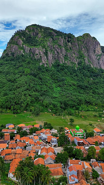 istock Aerial View of Mount Parang and Traditional Village in West Java, Indonesia 2210082053