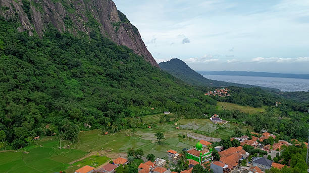 istock Aerial View of Mount Parang and Traditional Village in West Java, Indonesia 2210082732