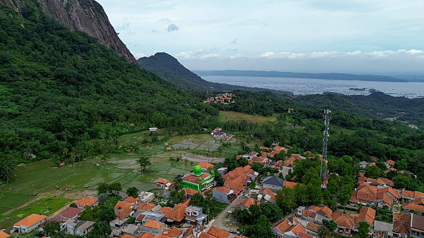 istock Aerial View of Mount Parang and Traditional Village in West Java, Indonesia 2210082734