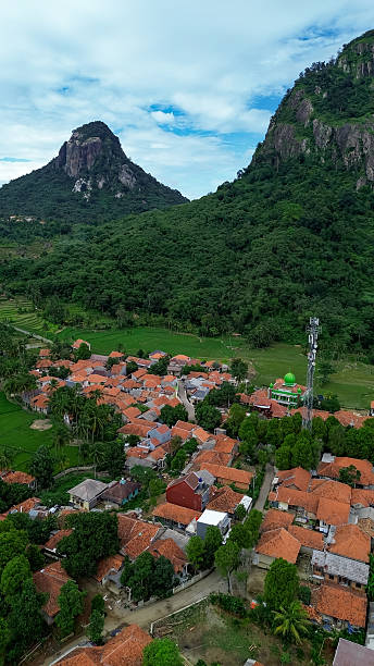 istock Aerial View of Mount Parang and Traditional Village in West Java, Indonesia 2210082737