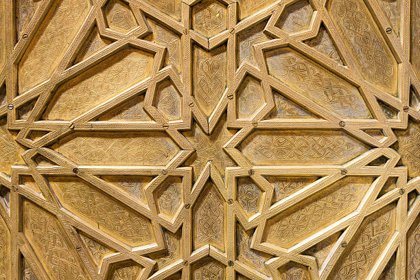 istock Golden pattern texture. Arab style detail. Islamic star geometry. Ornament with depth. Luxurious surface art. 2210085431