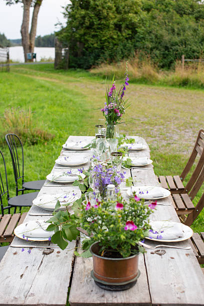 istock Outdoor Garden Dinner Table in Swedish Countryside 2210088285