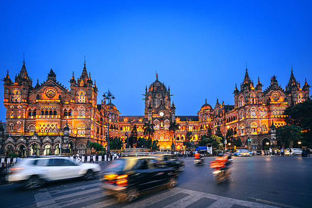 istock Chhatrapati Shivaji Maharaj Terminus Station Illuminated at Twilight in Mumbai, India 2210099012