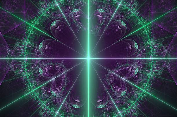 Abstract fractal 3d circle image on the black background