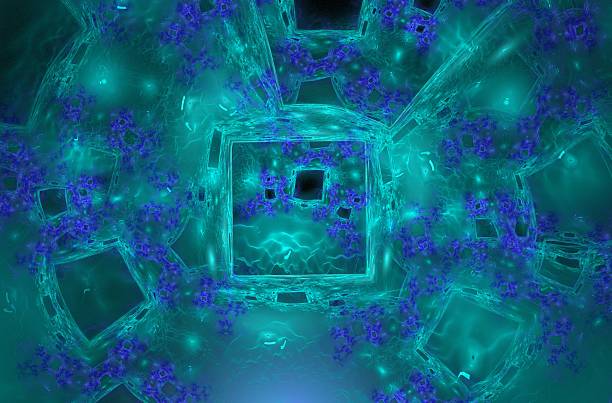 istock Abstract fractal 3d circle on the black background 2210105214