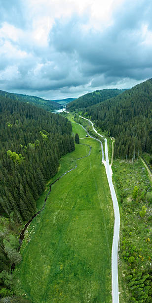 istock Drone view with the Black Forest valley surrounded by evergreen trees 2210109120