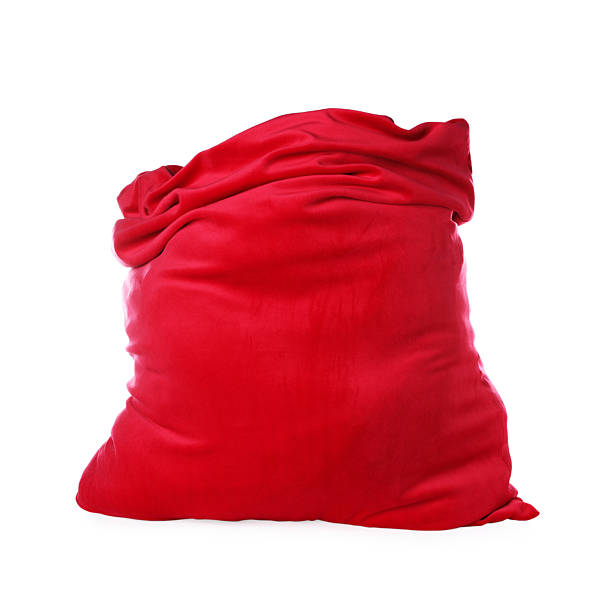 istock Red Santa Claus bag isolated on white 2210122497