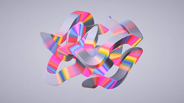istock abstract tangled colorful ribbon isolated on white background, modern multicolored object, minimalist wallpaper 2210123454