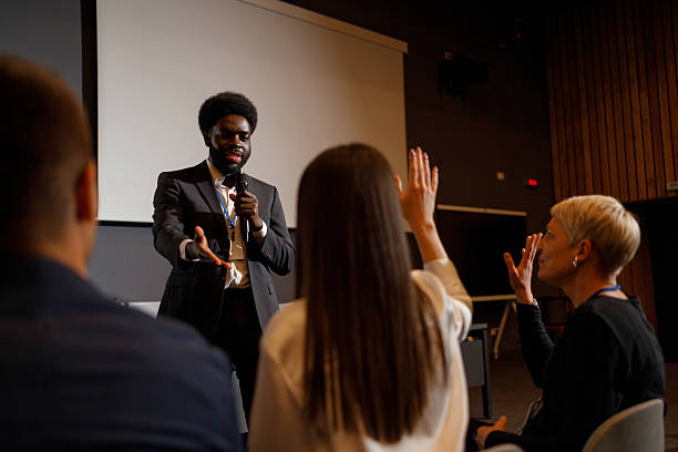 istock Professional Speaker Giving a Business Presentation 2210130756