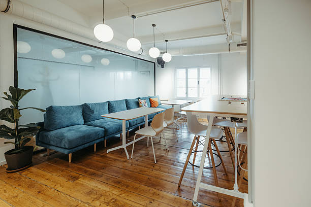 istock Modern office lunch break room with no people 2210134554