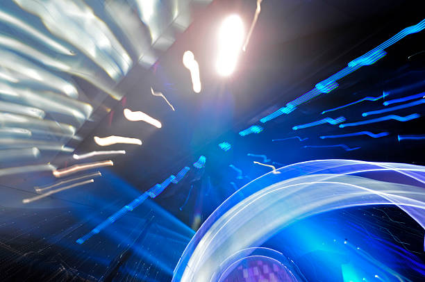 Stage lighting effect in the dark, close-up pictures