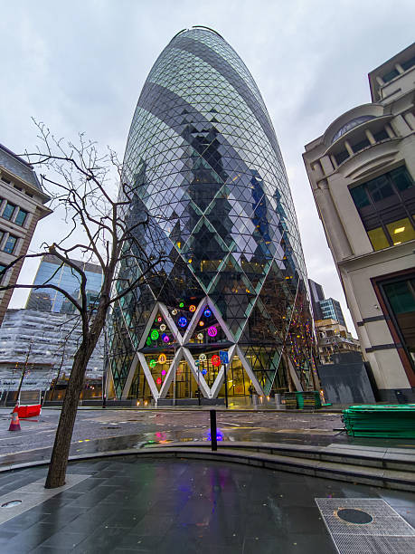 istock A tall building with a glass exterior and a large window 2210137426