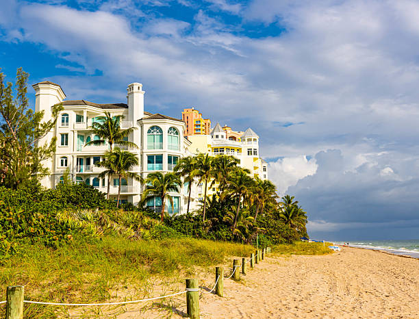 istock Grass Covered Sand Dunes on Fort Lauderdale Beach, 2210145128