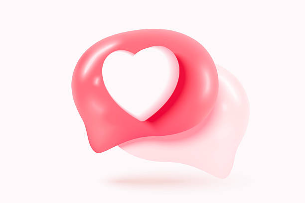 istock 3D social media online platform concept, online social communication on applications, Photo frame with heart and love emoji icon, like and play in red bubble icons. 3d heart vector render concept 2210153951
