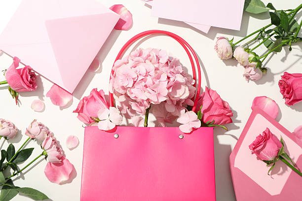 Beautiful, pink flowers on a white background.