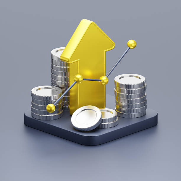 istock Golden Arrow And Silver Coins Symbolizing Economic Growth 2210162990