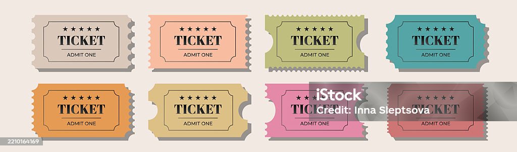 Event Ticket Color Colorful Ticket Designs For Events Featuring Various Styles And Layouts ...