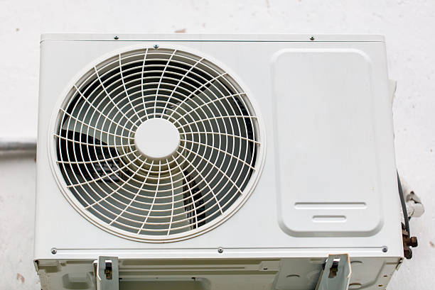 istock A white air conditioner with a white fan 2210168518
