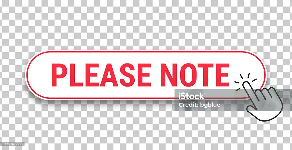 Please Click Guide Please Note 3d Click Web Button With Hand Cursor On Blank Background ...