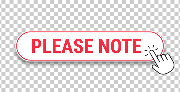 Please Note 3d Click Web Button With Hand Cursor On Blank Background ...